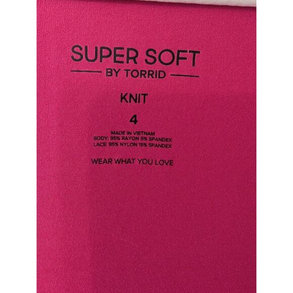 Torrid Super Soft Knit Pink Sheer Polka-dot‎ Long Sleeves Sz 4X Soft Lightweight - Picture 5 of 9